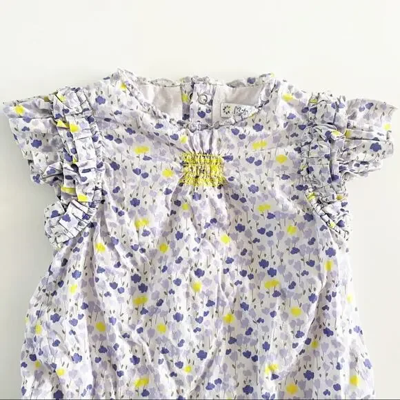 Baby GIrl Floral Romper sz 18 m Kitchoun blue floral Romper Sz 18 m One piece - Picture 3 of 6